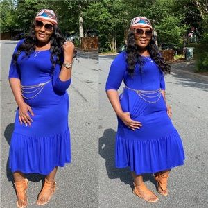 Royal Blue Peplum Dress